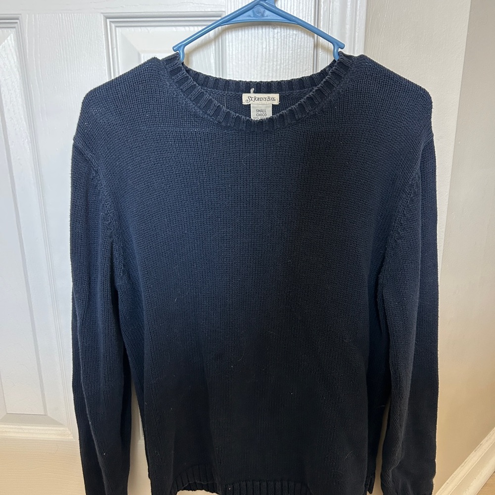 St. John's Bay Blue Crew Neck Sweater Classic Knit
